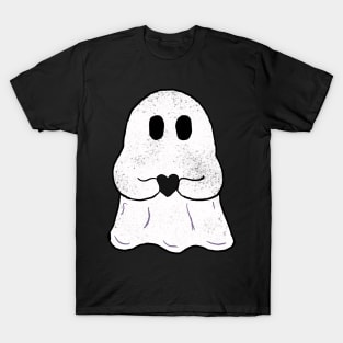 Valentine’s Day ghost black heart cute sticker cute design T-Shirt